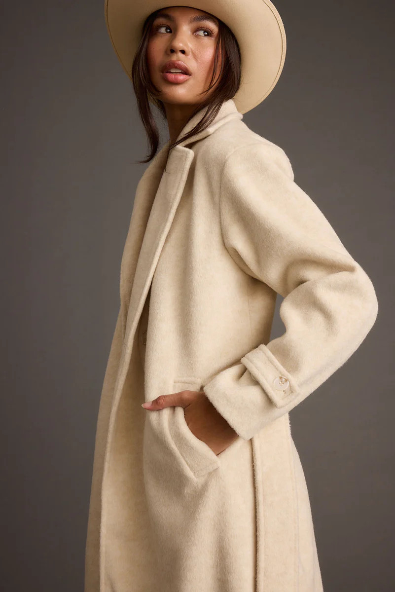 Sinclair Ivory Belted Coat | 12th Tribe