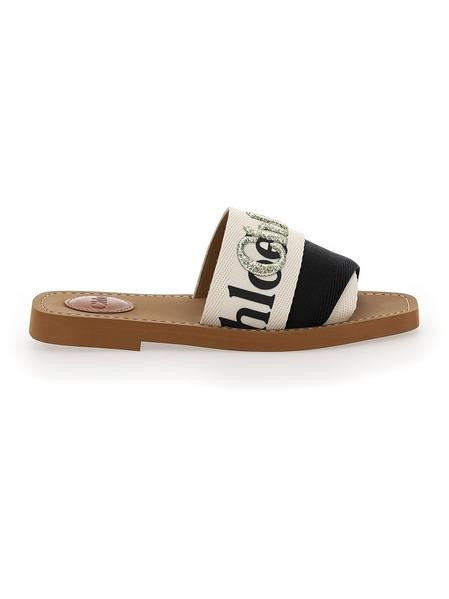 Chloé Woody Logo Embellished Sandals | Cettire Global