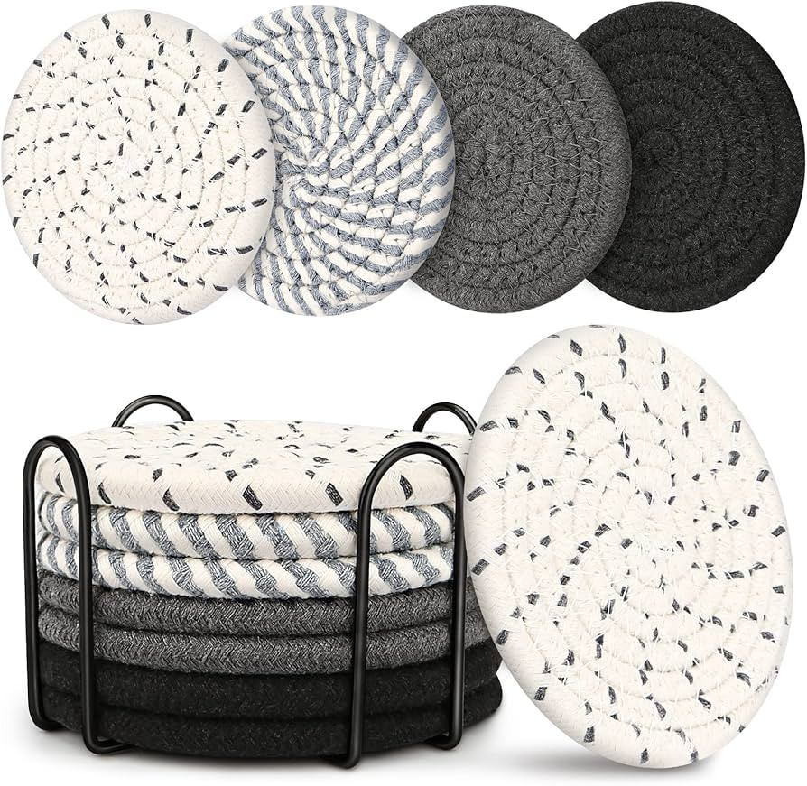 Coasters for Drinks, Coasters for Coffee Table, 8 Pack Coaster, Coasters for Drinks Absorbent, Bo... | Amazon (US)
