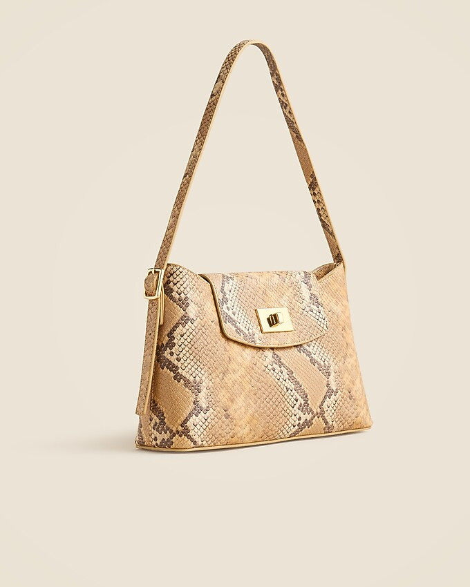 Edie shoulder bag in snake-embossed Italian leather | J. Crew US