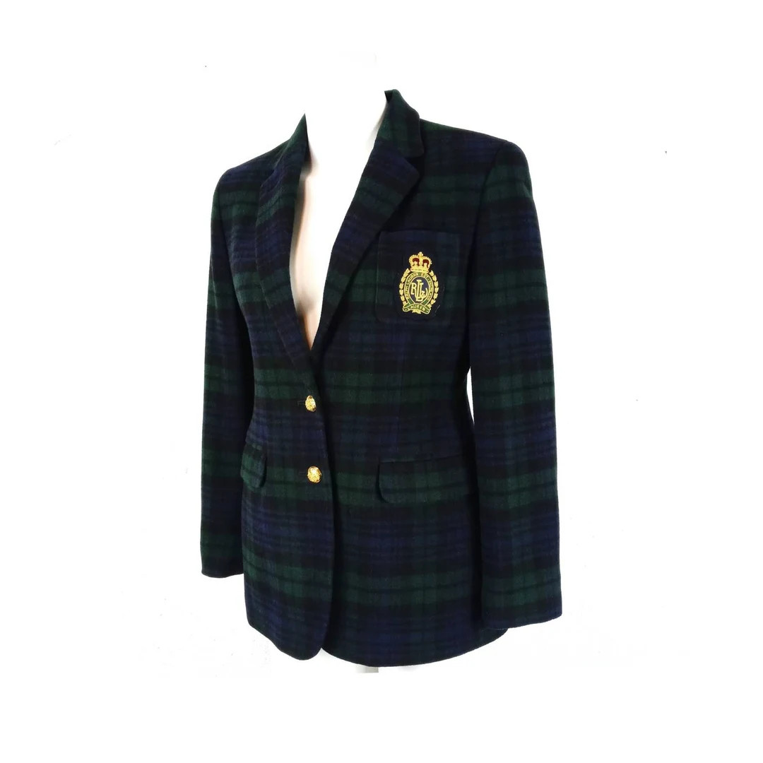 Vintage 1990s Ralph Lauren Cashmere and Wool Black Watch Plaid - Etsy | Etsy (US)