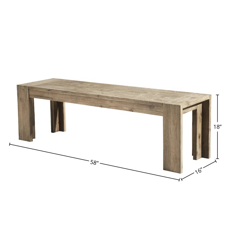 Tenby Seashore Dining Bench, Antique Natural | Wayfair North America
