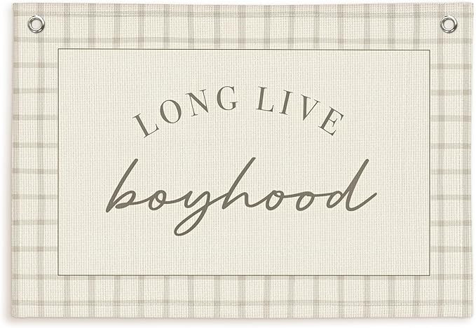 Lacama Long Live Boyhood Banner Boy Nursery Decor, Baby Boy Nursery Decor, Vintage Wall Hanging F... | Amazon (US)