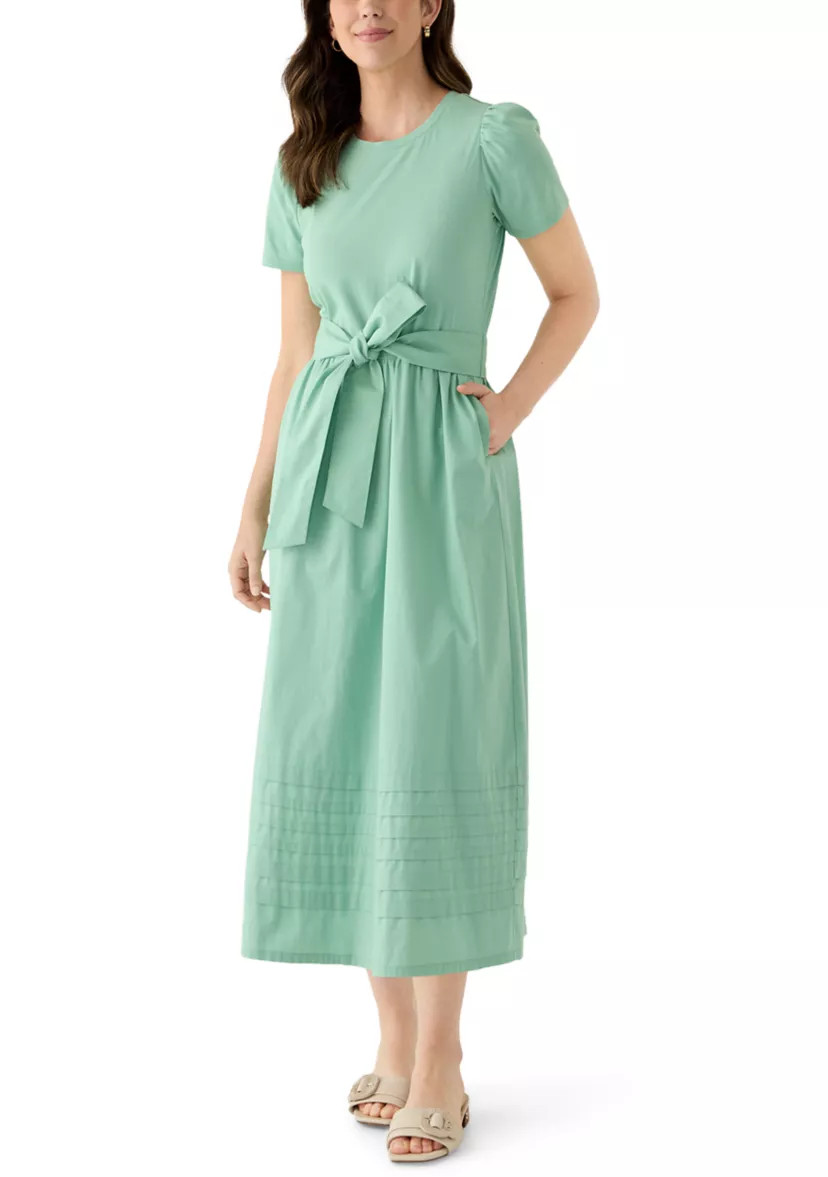 Women's Short Sleeve Pintuck Knit Dress | Belk