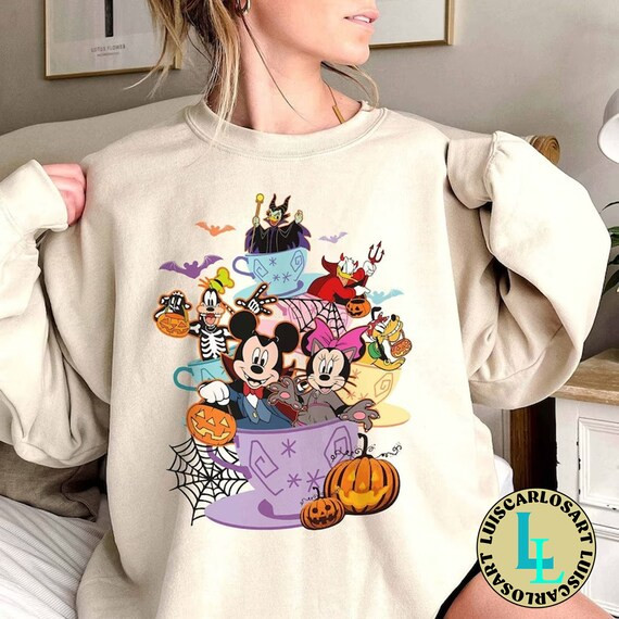 Dis.ney Mic.key Min.nie Balloon Sweatshirt, Dis.ney Halloween Balloon Shirt, Trick or Treat, Mic.... | Etsy (US)