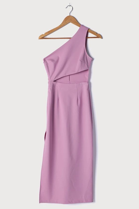 Power to Wow Orchid Purple One-Shoulder Cutout Midi Dress | Lulus (US)
