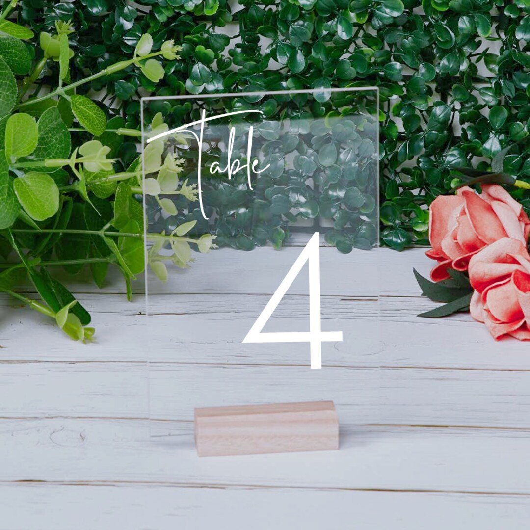 Wedding Table Numbers With Stand,Custom Acrylic table numbers,Plexiglass Table sign,Summer Decor,... | Etsy (US)