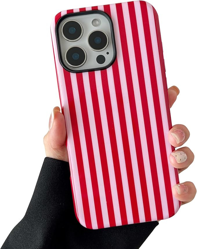 CHEDEMK Compatible with iPhone 16 Pro Max Case, Cute Fashion Aesthetic Striped Phone Case for Wom... | Amazon (US)