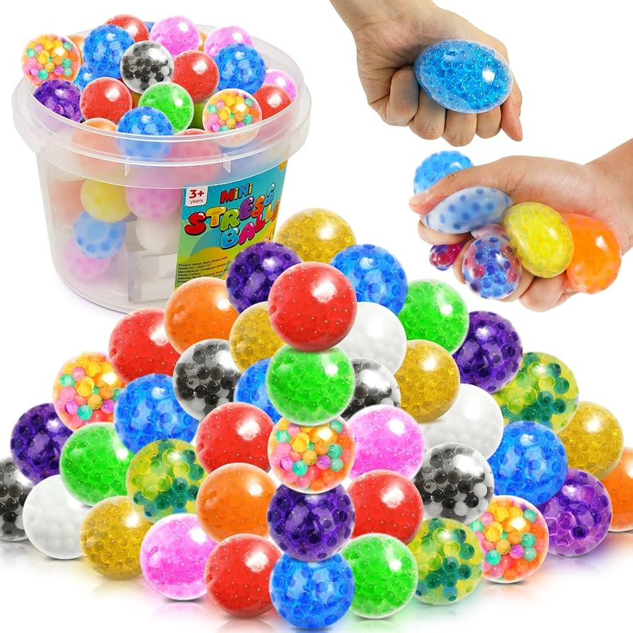 Squishy Stress Balls Fidget Toys - 72 Pack Squishy Toys Stress Ball for Anxiety Fidget Toys Bulk,... | Amazon (US)