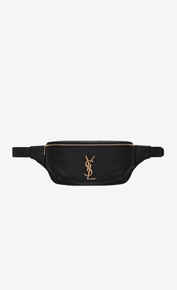 Zippered belt bag decorated with YSL initials and featuring an adjustable belt. | Saint Laurent Inc. (Global)