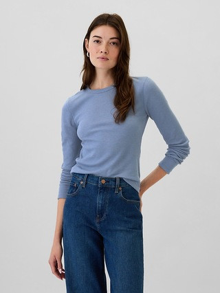 Waffle-Knit Crewneck T-Shirt | Gap Factory