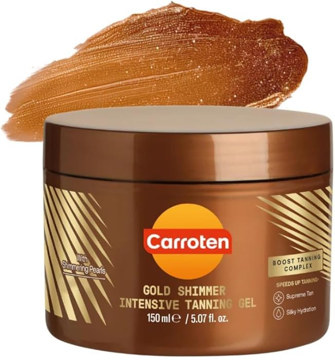 Carroten Gold Shimmer Tanning Gel | Browning Tan Accelerator | Non-Greasy, Water-Resistant with C... | Amazon (US)