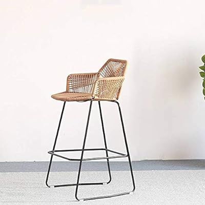 Bar Chair Rattan Chair Bar Stool High Stool Home Back Dining Chair Comfortable Simple and Beautif... | Amazon (US)