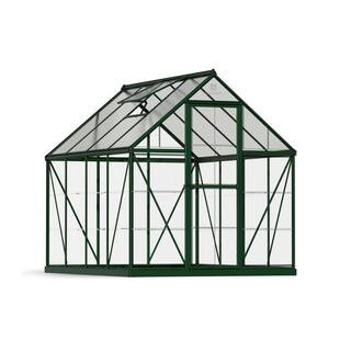 Hybrid 6 ft. x 8 ft. Green/Clear DIY Greenhouse Kit | The Home Depot
