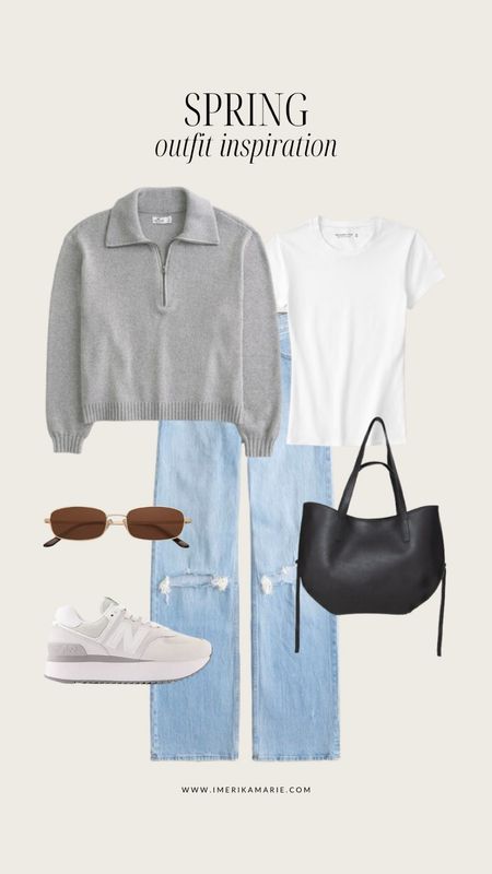 Spring outfit. Grey pullover. Jeans. New balance shoes

#LTKfindsunder50 #LTKSeasonal #LTKfindsunder100