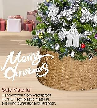 42in Extra Large Tree Collar, Christmas Tree Decorations for 9-12 ft Tree, Boho Rustic Holiday De... | Amazon (US)