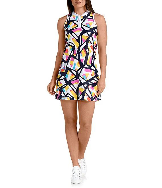 SwingDish Kaleidoscope Print Gabriela Banded Collar Sleeveless Tennis Dress | Dillard's | Dillard's