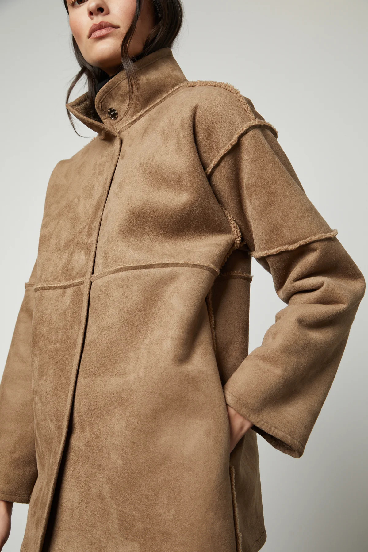 ALBANY LUX SHERPA MOCK NECK REVERSIBLE JACKET | Velvet by Graham & Spencer