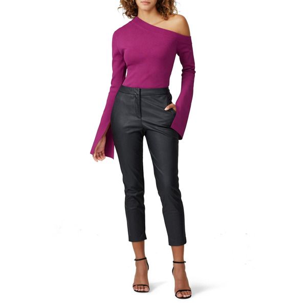 Solace London Magenta One Shoulder Top Purple | Rent the Runway
