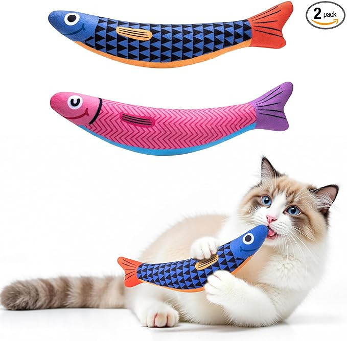 Interactive Cat Toys with [5000mg A+ Organic Catnip] [Baby Grade] Soft Chew Kicker Cat Toys for I... | Amazon (US)