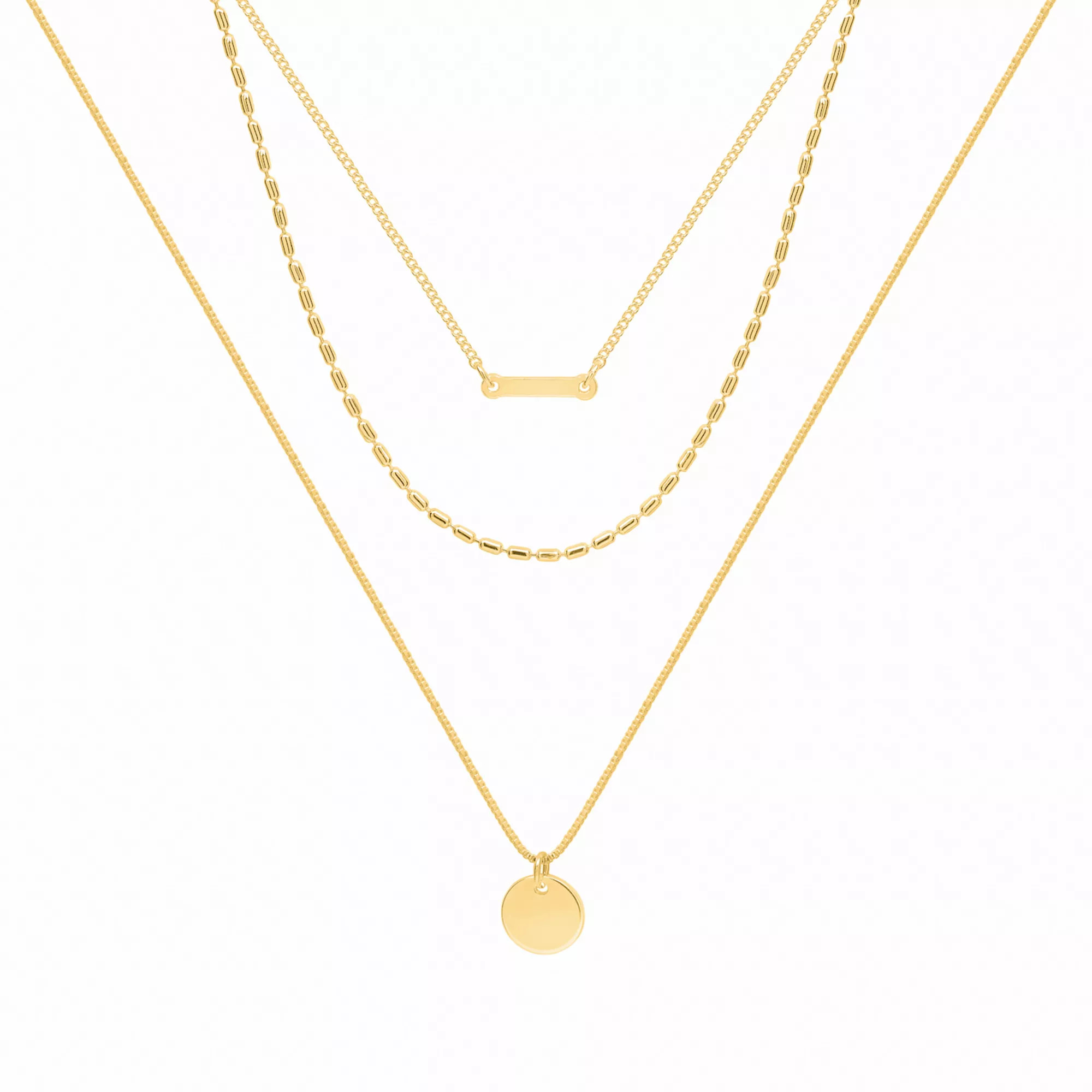 LC Lauren Conrad Gold Tone Three Row Chain Pendant Necklace | Kohl's