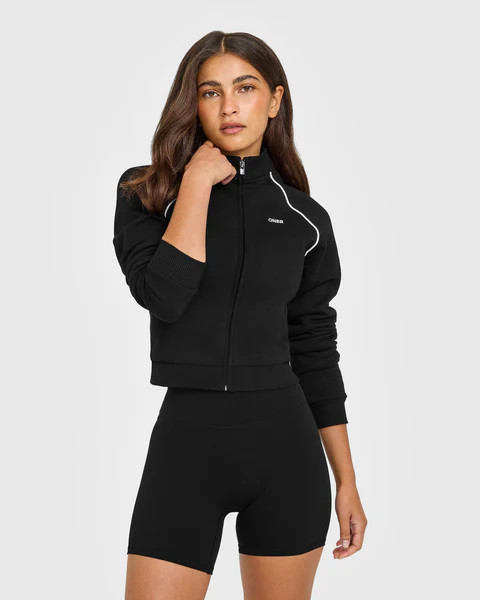 Jersey Tracksuit Zip Through Jacket 
 Black | Oner Active (UK / US)