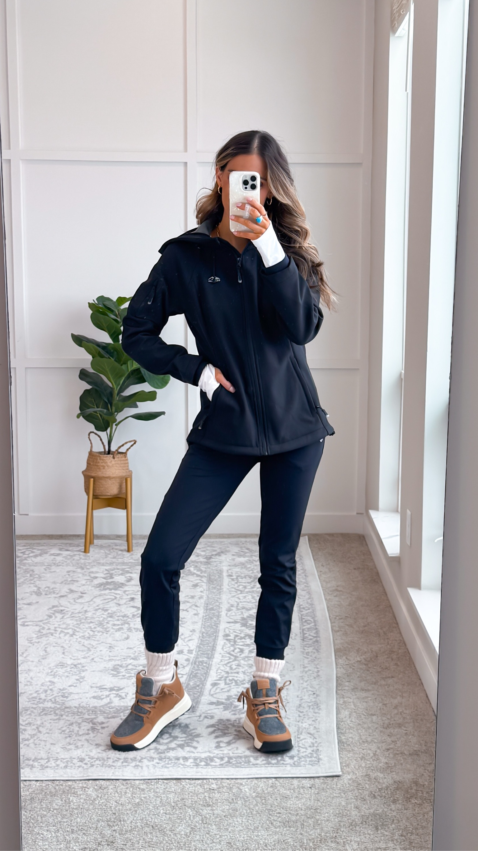 Soft shell fleece jacket - fits true to size 

Winter outfits | leggings | fleece joggers | snow boots

#LTKFindsUnder50 #LTKSaleAlert #LTKFitness