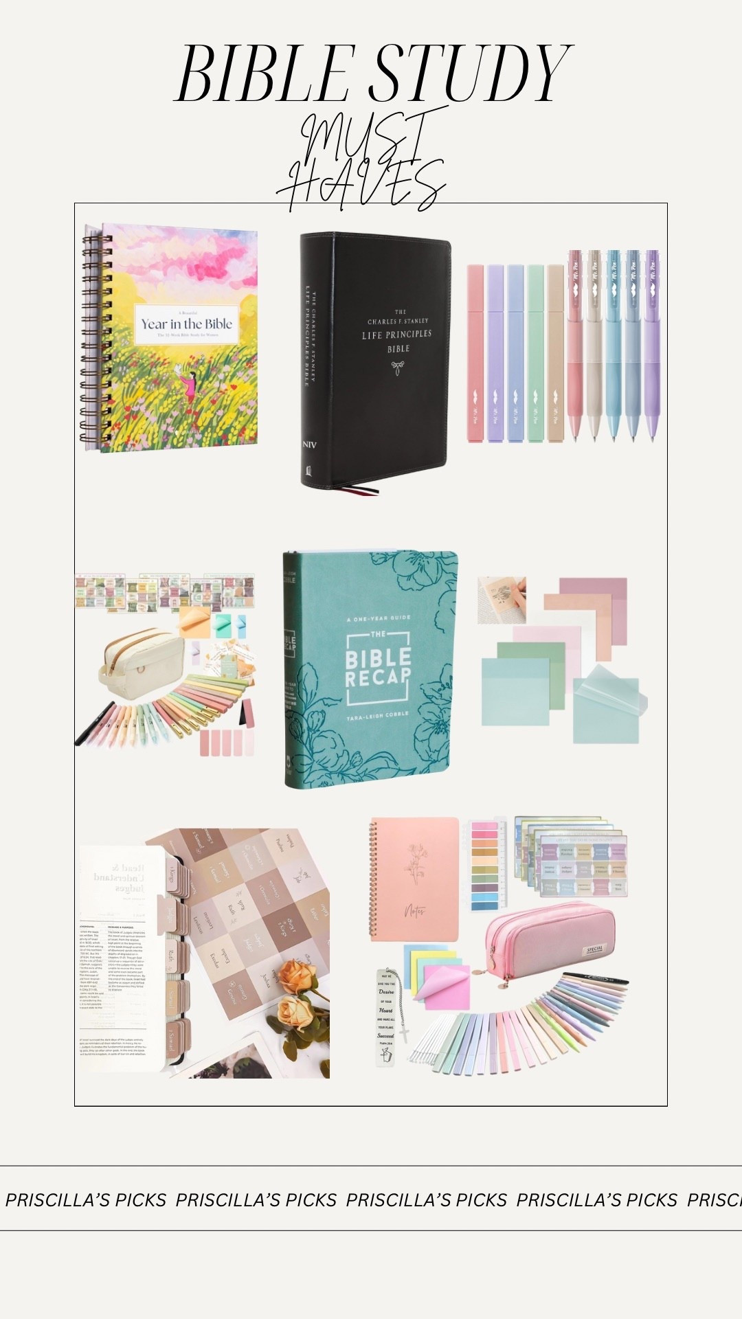 Recently started my Bible study journey… and let’s be real, having the right tools really helps.
These picks make it easier to stay consistent, highlight what speaks to me, and actually look forward to quiet time.
Whether you’re new too or just love cute supplies that help you go deeper, these are a few of my must-haves. 🫶🏼📖✨

Linked everything in my LTK!

#BibleStudyTools #FaithFinds #LTKFaith #BibleStudyMustHaves #QuietTimeEssentials #ChristianGirlEssentials #NewToBibleStudy #FaithInProgress #LTKMomStyle #StyleForRealLife

#LTKHome #LTKKids #LTKFamily