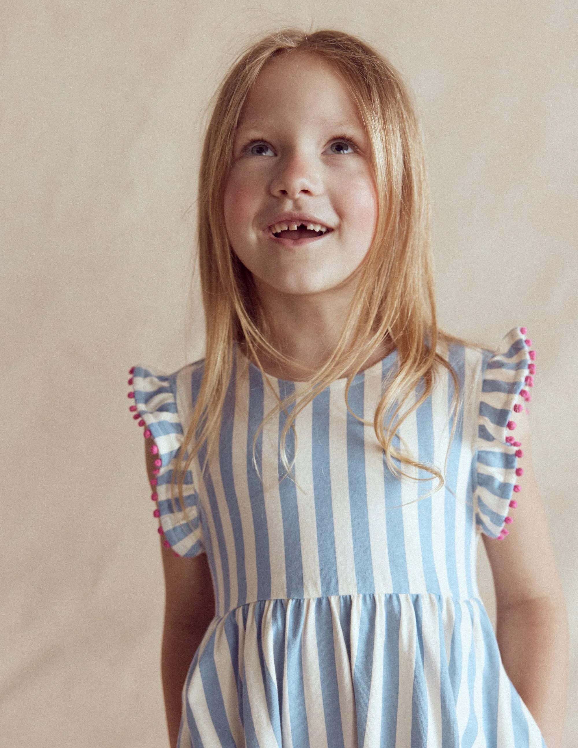 Bow Back Jersey Dress-Salt Blue/ Ivory Stripe | Boden (US)