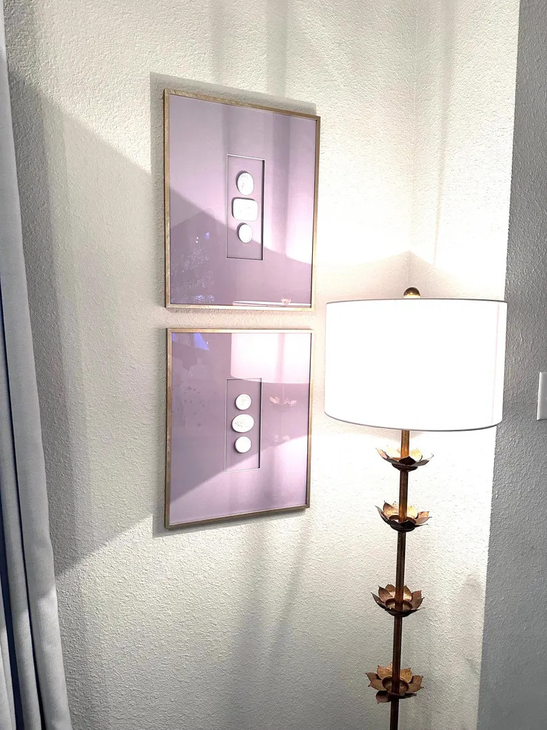 16x20 Lavendar Framed Intaglios (Matted to 4x10) | Etsy (US)