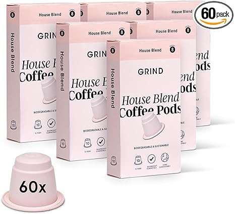 Grind House Blend Coffee Pods | Pack of 60 Biodegradable Capsules | 100% Arabica | Nespresso® Or... | Amazon (UK)