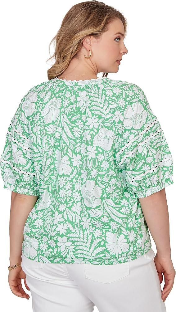 Tropical Floral Trim Knit Top | Amazon (US)