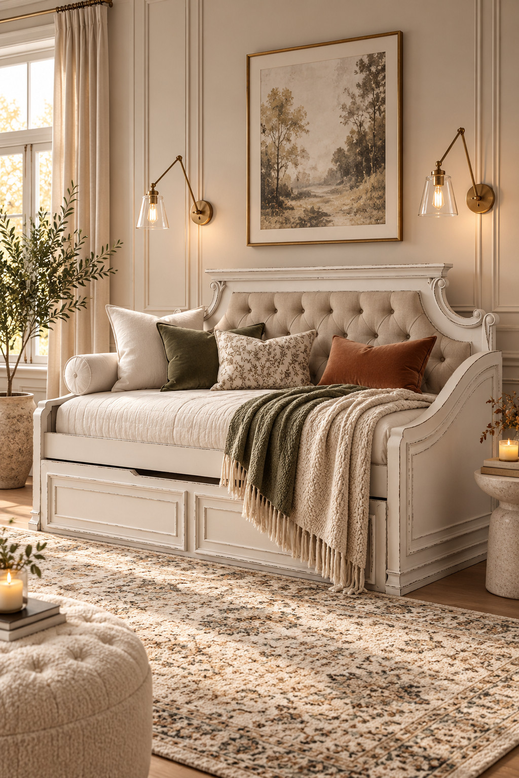 These classic Wayfair daybeds are SO timeless! ✨ I'm talking beautiful tufted upholstery, elegant curved frames, nailhead details, and cozy neutral fabrics that make a guest room look seriously expensive. I love pieces that feel traditional but still work beautifully with modern decor. Add a gorgeous throw and textured pillows for that polished designer look!

#TraditionalHomeDecor #ElegantDaybed #WayfairFurnitureFinds #TuftedDaybed #ClassicBedroomDecor #LuxuryGuestBedroom #TimelessFurniture #DaybedDesign #DesignerInspiredDecor #TraditionalBedroom #WayfairHome #LTKHome #LuxuryFurnitureFinds #HomeStylingIdeas #BeautifulInteriors 

 #LTKSeasonal #LTKHome #LTKSaleAlert