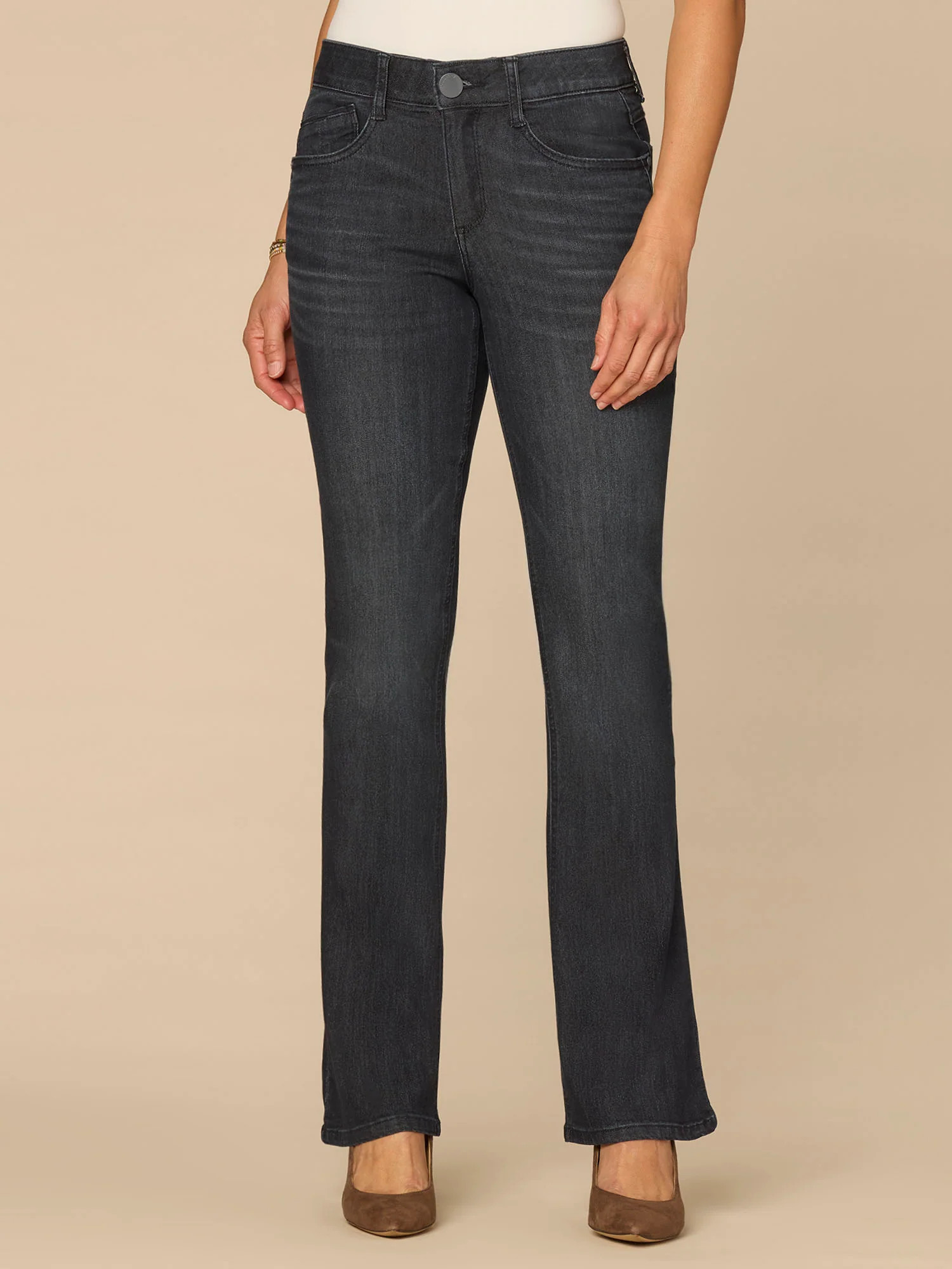 “Ab”solution® Mid-Rise Dark Indigo Artisanal Itty Bitty Boot Jeans | Democracy Clothing