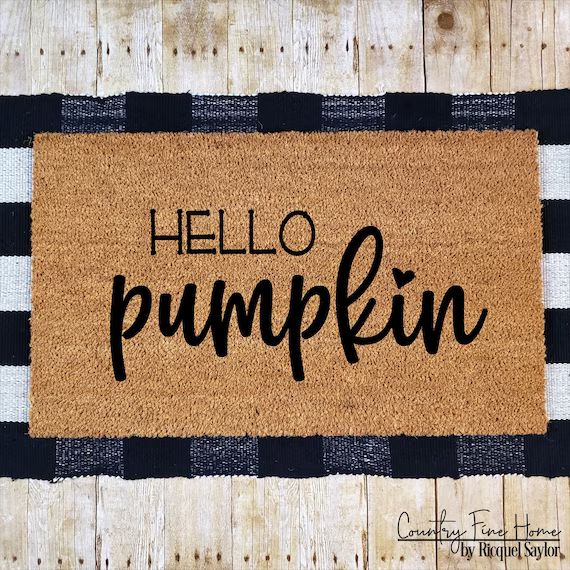 Hello Pumpkin Doormat Fall Decor Funny Fall Doormat Coir Autumn Welcome Mat Thanksgiving Hey Ther... | Etsy (US)