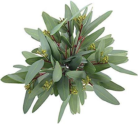 Greentime 8 Pack Artificial Eucalyptus Long Olive Leaf Stem Eucalyptus Spray Faux 13 Inches Green... | Amazon (US)