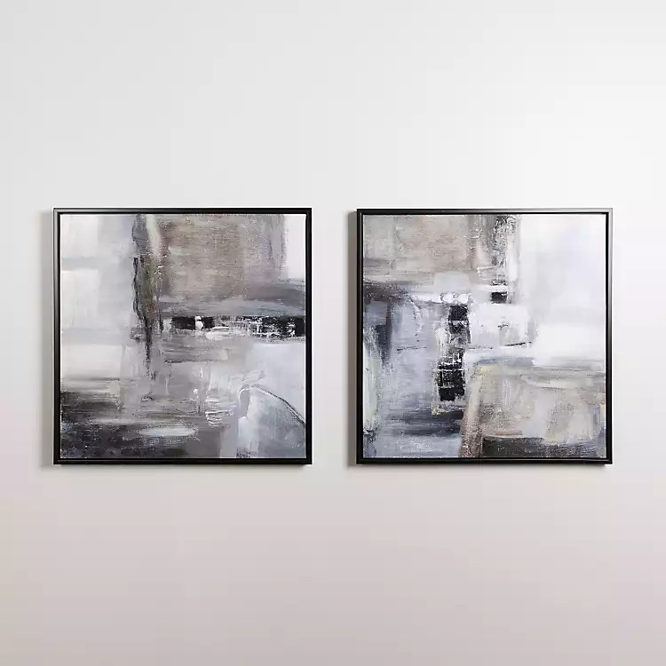 New! Black and Gray Abstract Art Prints, Set of 2 | Kirkland's Home