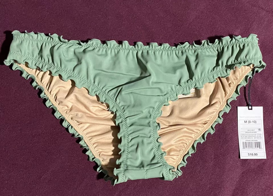 Women's Ruffle Cheeky Bikini Bottom - Shade & Shore™ Medium | Walmart (US)