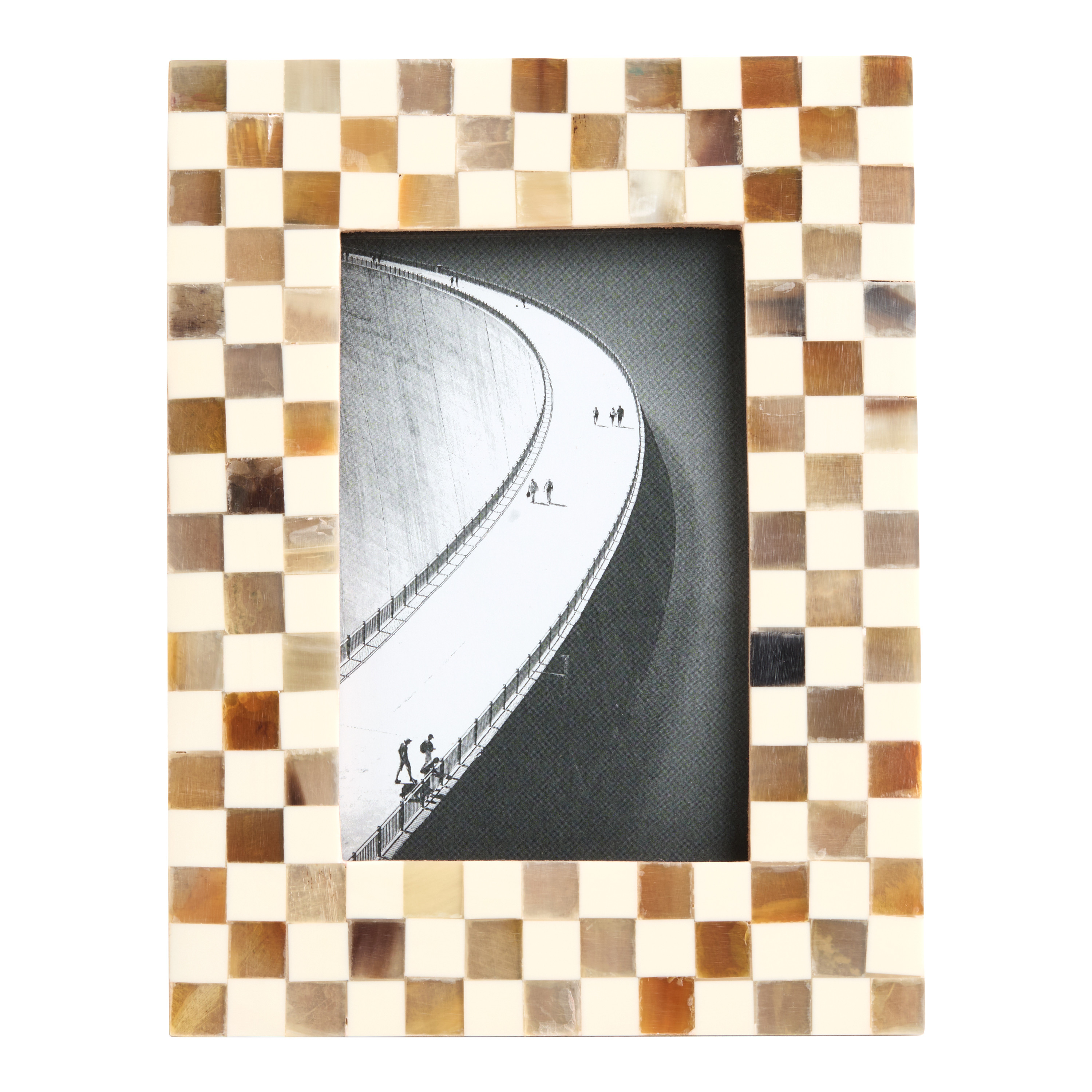 Ivory and Tortoiseshell Resin Checker Picture Frame | World Market