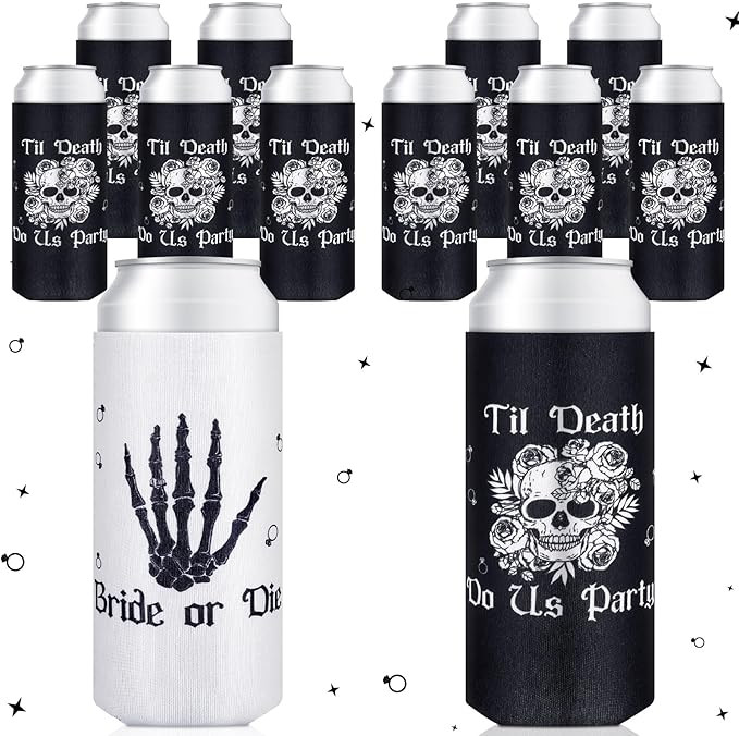 Dandat 12 Pcs Bride or Die Bachelorette Party Can Sleeves Till Death Beverage Sleeves Neoprene Dr... | Amazon (US)