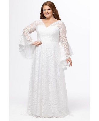 Celebrations by Sydney's ClosetIvory & Nude Plus Size Off-the-Shoulder Sequin Mermaid Dress | Macy's
