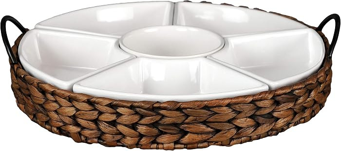 Serving Tray and Serving Dishes, RANDEFURN 7-Set Gold Platters for Parties,15.5 x 15.5 inches, Di... | Amazon (US)