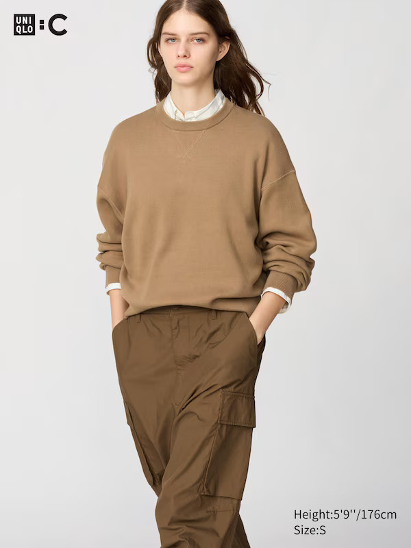 Smooth Cotton Crew Neck Jumper | Uniqlo BE
