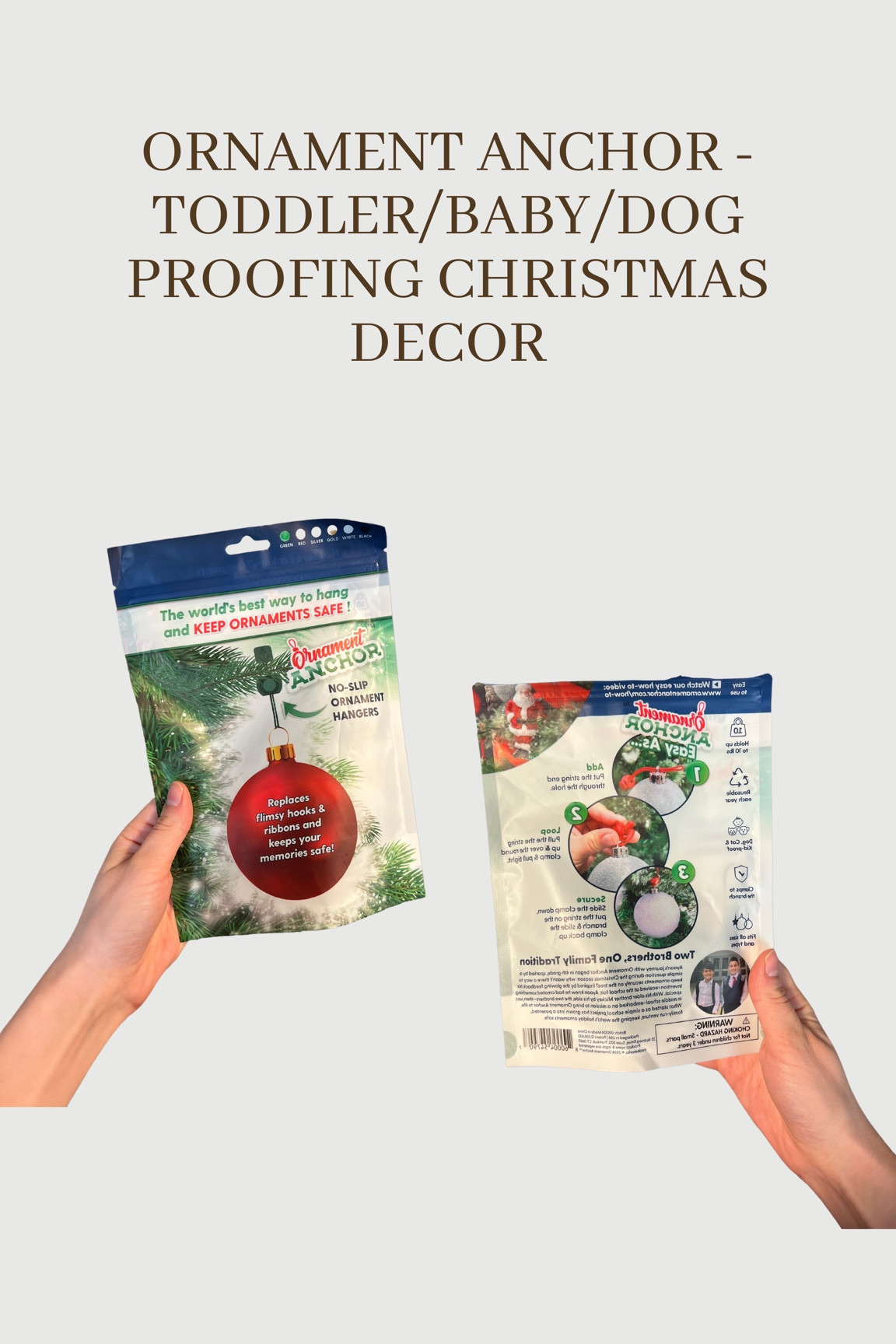 Ornament anchors for baby-proofing Christmas ornaments #Christmas #ChristamasDecor #ToddlerDecor

#LTKGiftGuide #LTKHoliday #LTKSeasonal