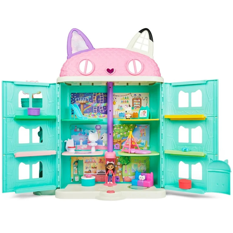 Gabby's Dollhouse, Purrfect Dollhouse 2-Foot Tall Playset with Sounds, 15 Pieces | Walmart (US)