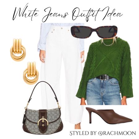 Casual white denim outfit! 