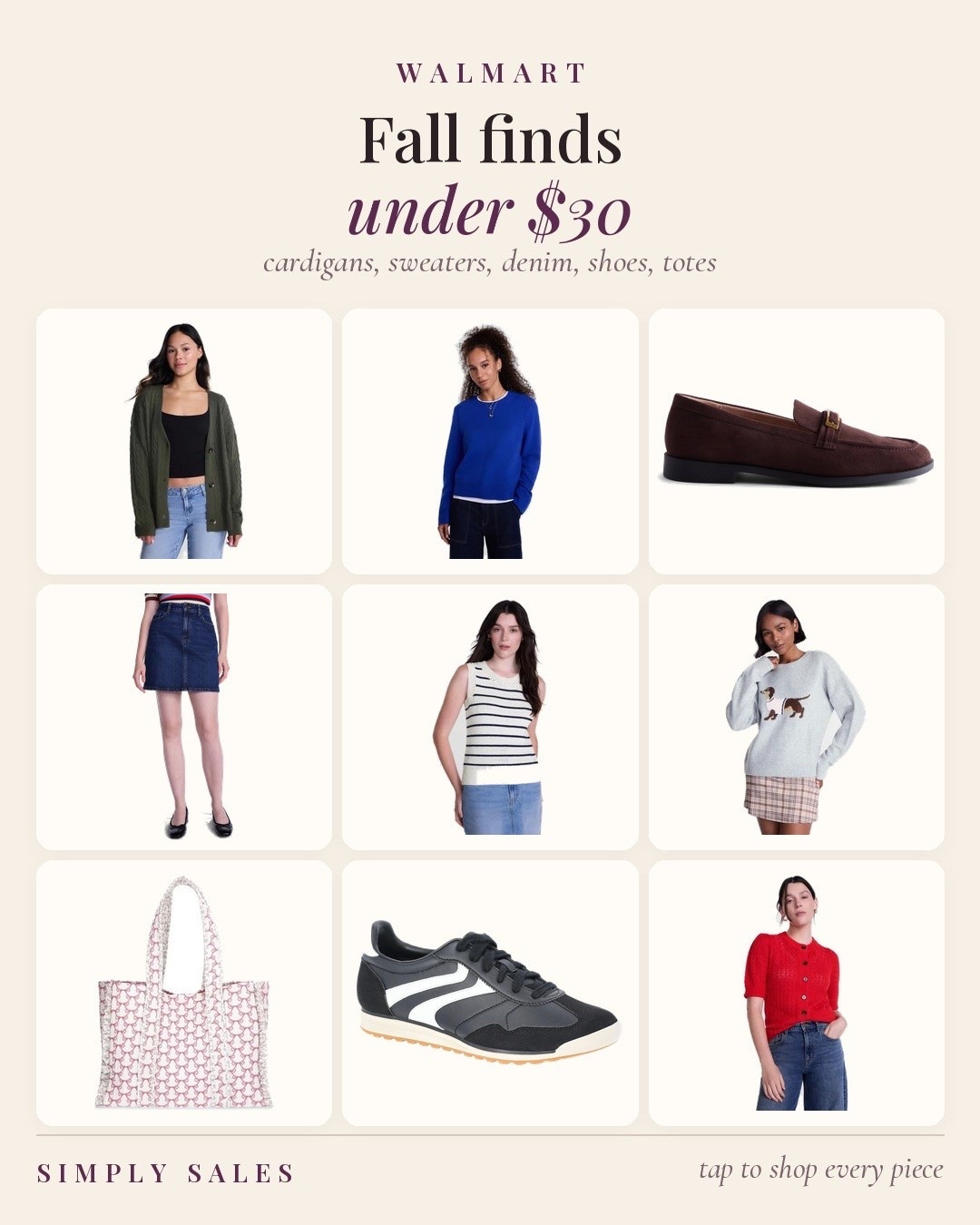 Walmart fall fashion that looks WAY more expensive than it is 🤎

The cable knit grandpa cardigan is the first thing I’d grab — it looks so good styled with the denim mini skirt. The little dog motif sweater is another fall favorite, plus the crochet-trim sweater vest, red short-sleeve cardigan, suede buckle loafers, retro lace-up sneakers and quilted tote.

women’s cardigan, cable knit cardigan, fall sweater, dog motif sweater, denim mini skirt, sweater vest, red cardigan, quilted tote bag, retro sneakers, buckle loafers, Walmart fashion, Walmart finds, fall outfit, affordable fall style

#LTKSaleAlert #LTKMidsize #LTKOver40