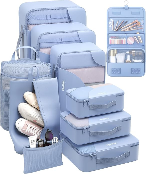10 Set Packing Cubes for Travel, Gifts for Women Mom,Anti-Tearing Suitcase Organizer for Luggage ... | Amazon (US)