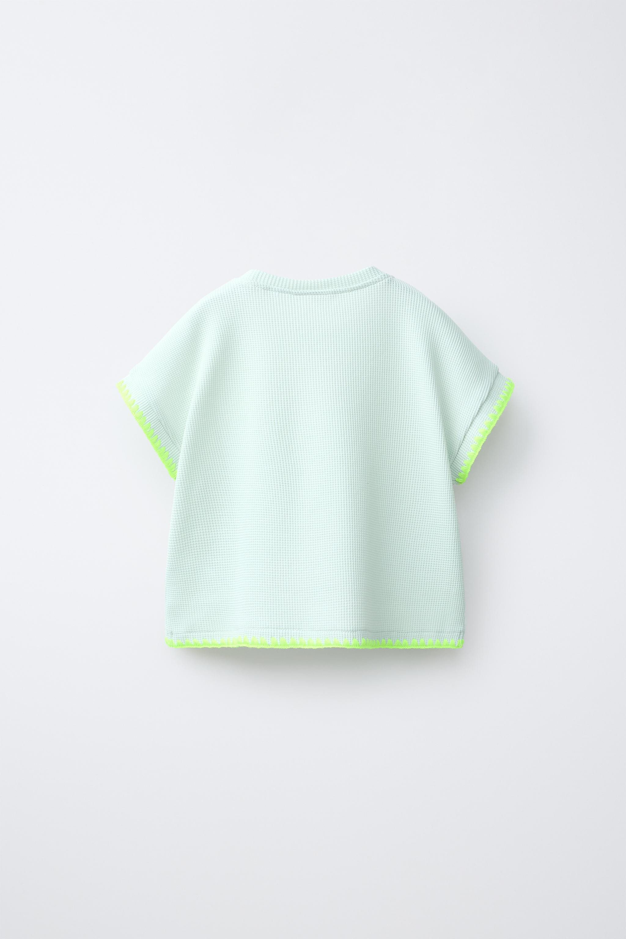 FLUORESCENT CONTRAST WAFFLE-KNIT T-SHIRT | Zara UK