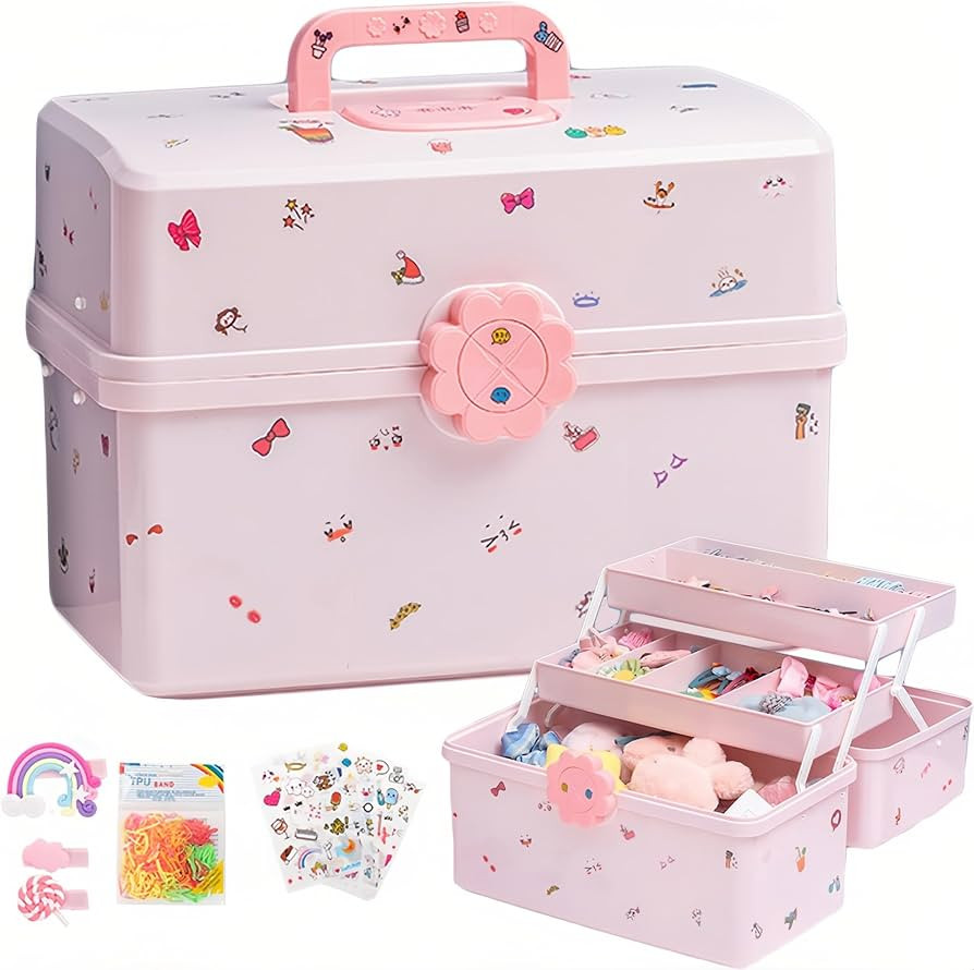 SEAHOME Hair Accessories Organizer for Girls Headbands, Clips, Ties Baby Girl Supplies, Lockable ... | Amazon (US)